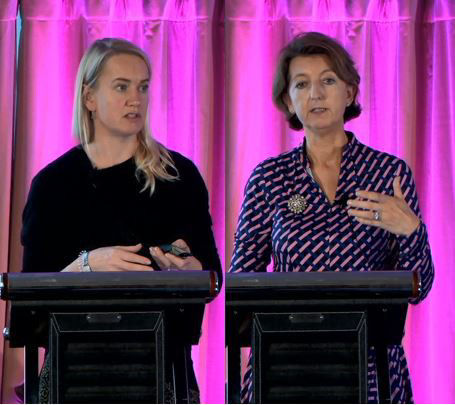 Ruth Kelvin and Vicki Forde giving a speech at Nutricia's Complex Feeding in Children Study Day 2022