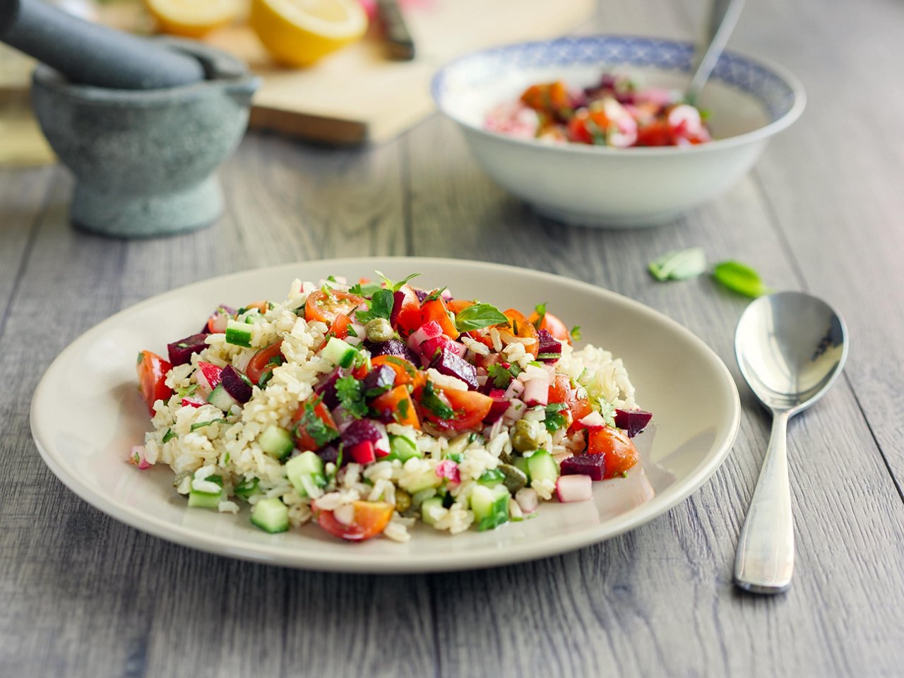 Recette Salade de riz au pesto