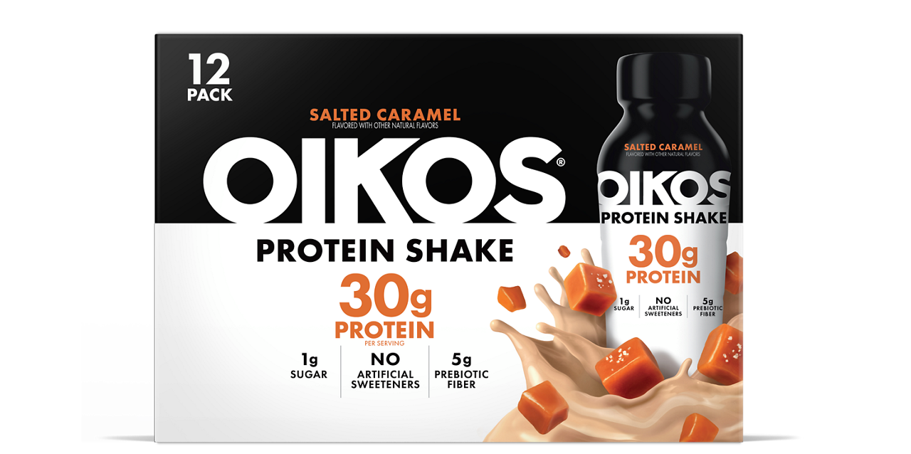 Salted Caramel Oikos High Protein Shake 12 Pack with 30g Protein