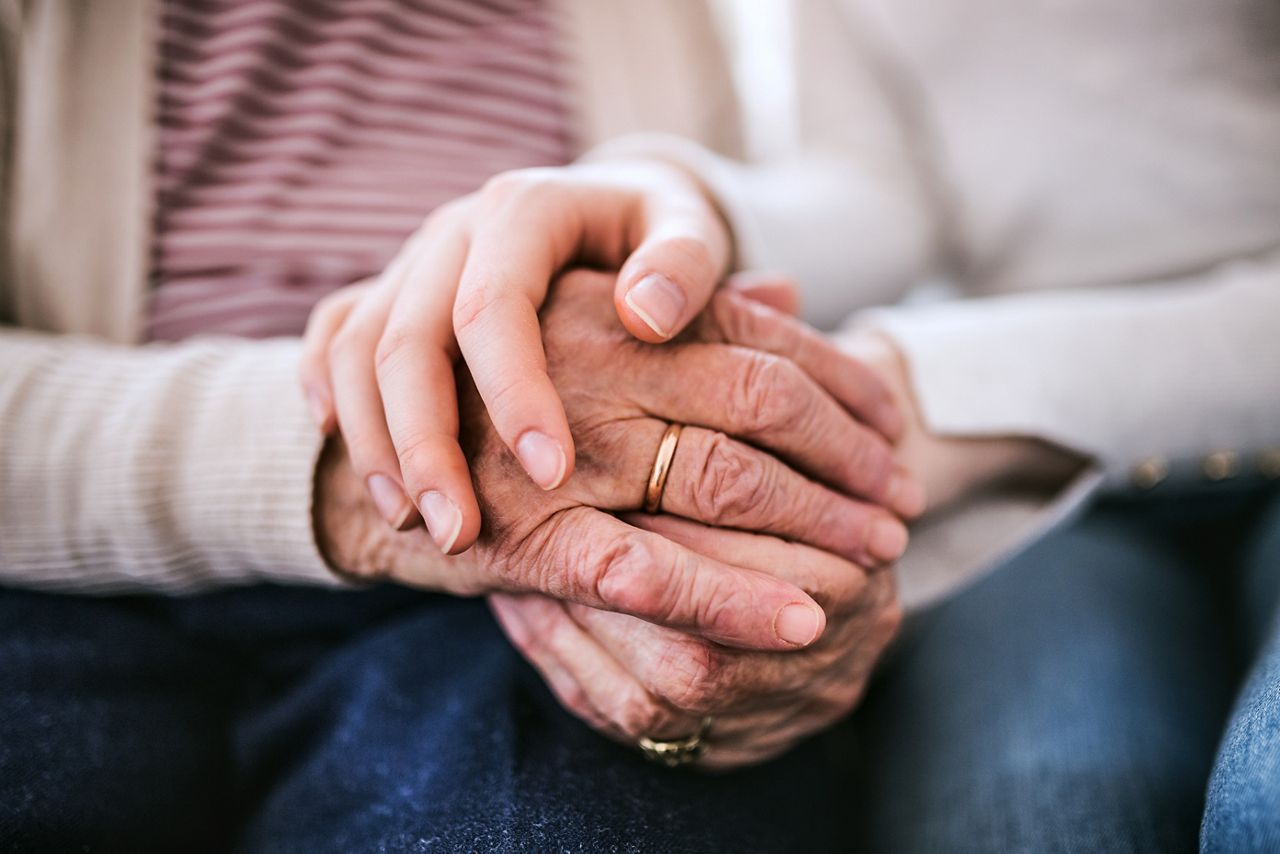 Hands of teenage girl and her grandmother at home.; Shutterstock ID 1028055388; purchase_order: DNC Thumbnails; job: Publications; client: ; other: 