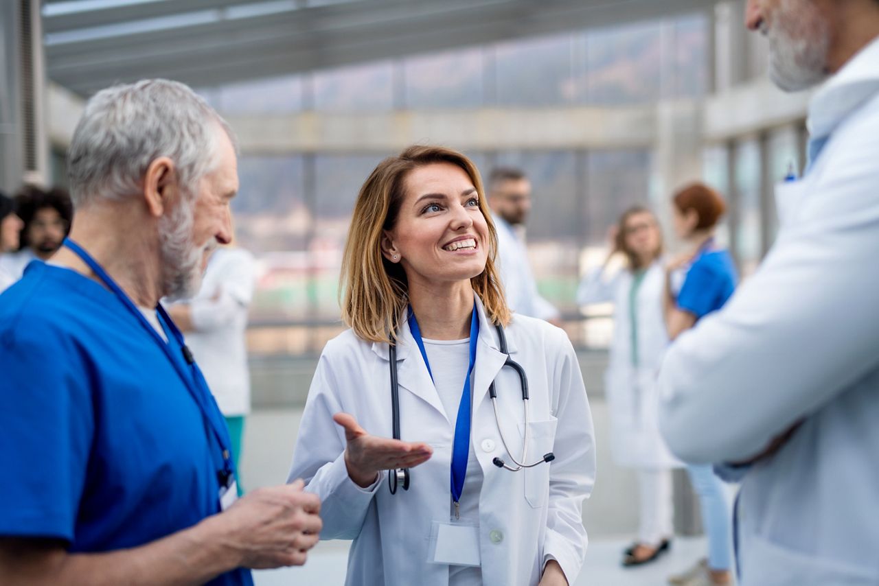 Group of doctors on conference, medical team discussing issues.; Shutterstock ID 1704410551; purchase_order: DNC Thumbnails; job: Webinars 1 (50/189); client: ; other: 