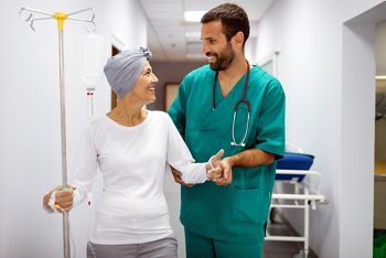 Woman with cancer during chemotherapy recovering from illness in hospital; Shutterstock ID 1863731686; purchase_order: 25 thumbnail photos ; job: ; client: ; other: 