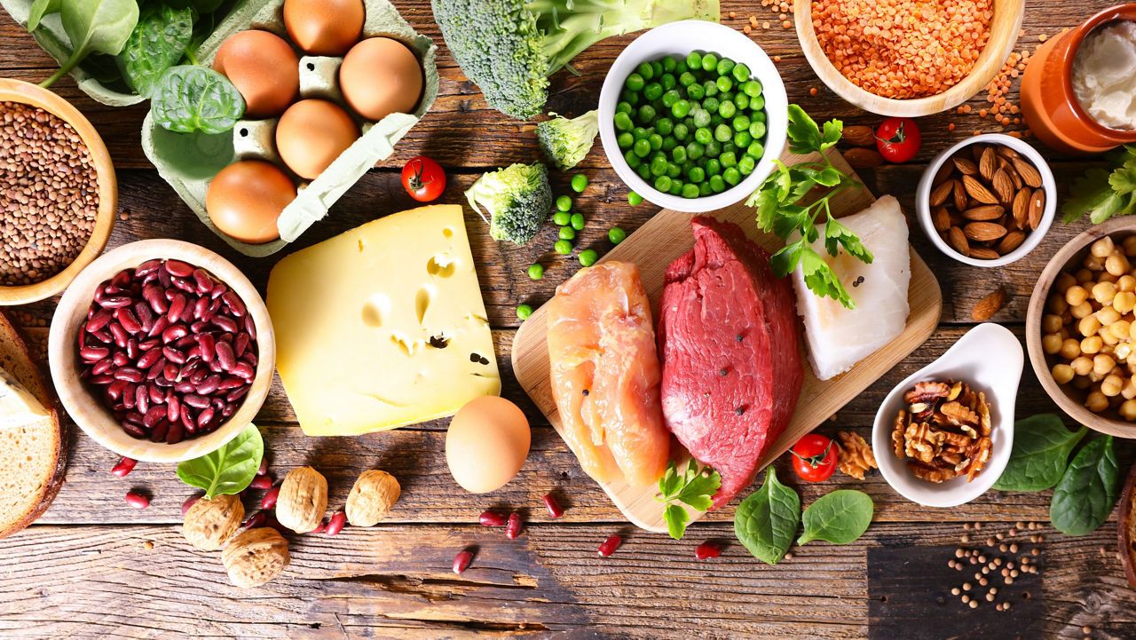 Protein sources. health food fitness