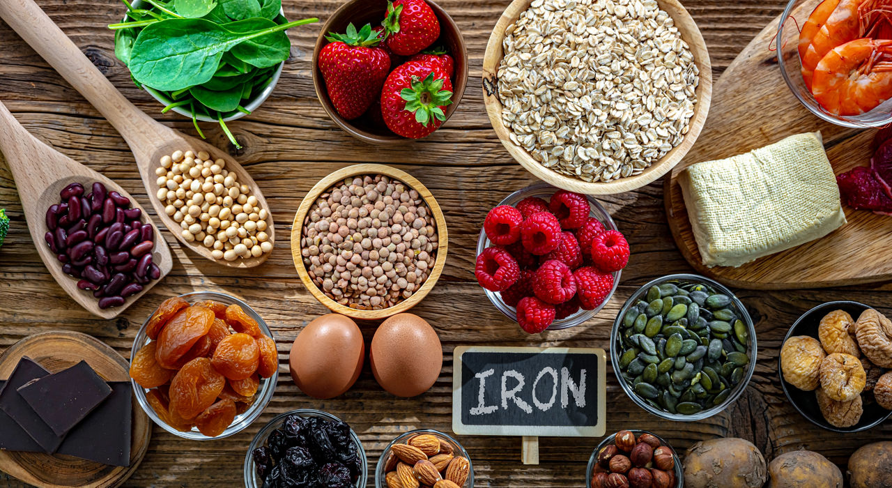 Food products being rich sources of iron.