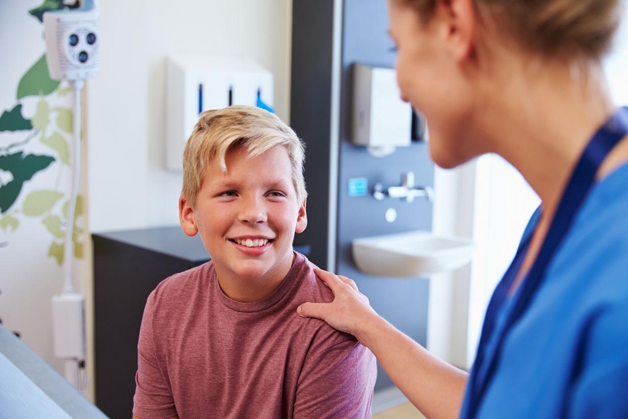 Teenage Boy Being Reassured By Doctor In Hospital Room; Shutterstock ID 317554523; purchase_order: DNC Thumbnails; job: Webinars 1 (50/189); client: ; other: 