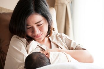 Mother breastfeeding her newborn baby beside window. Milk from mother's breast is a natural medicine to baby. Mother day bonding concept with newborn baby nursing.; Shutterstock ID 628630097; purchase_order: DNC Thumbnails; job: Webinars 3 (50/188); client: ; other: 