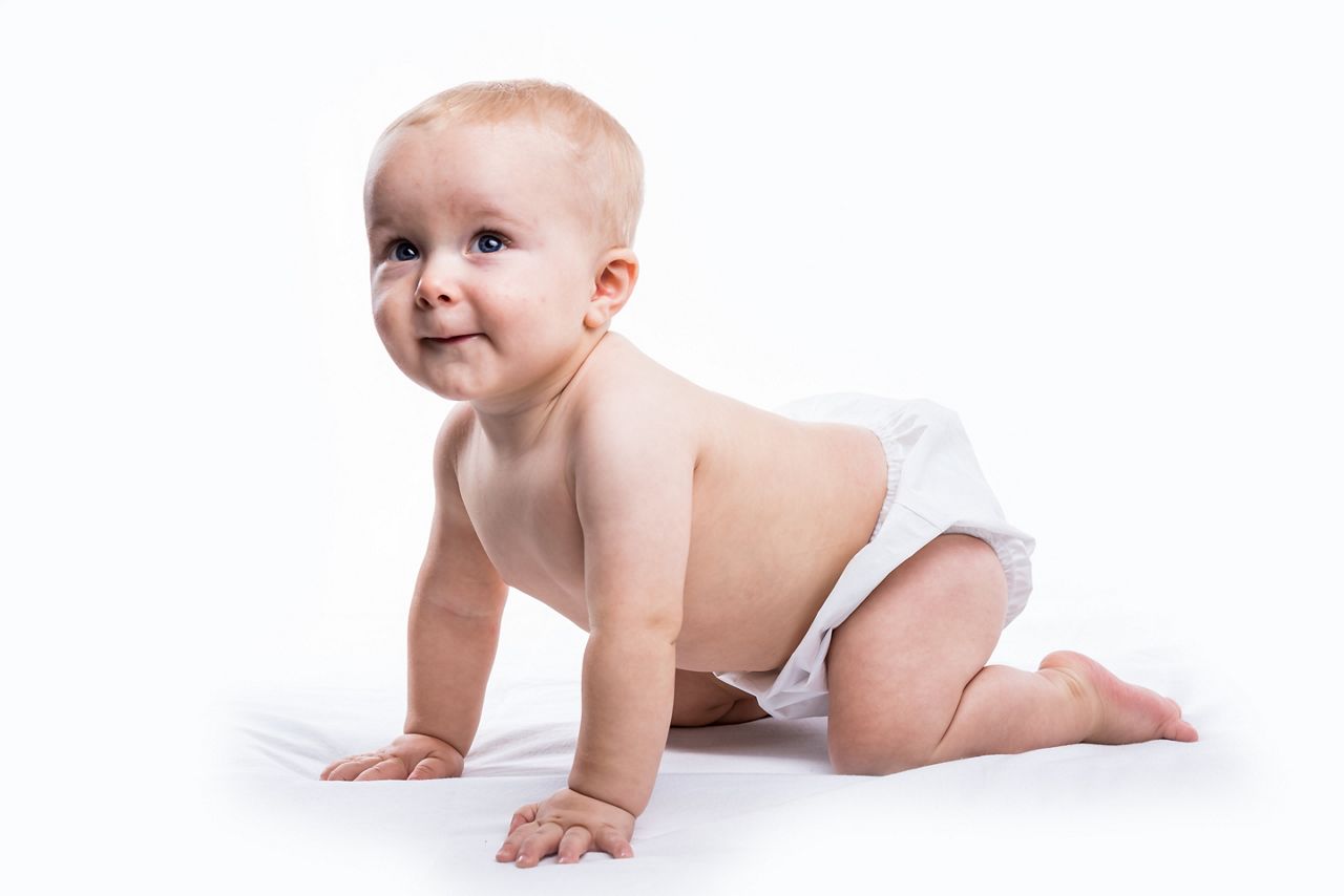Baby boy portrait on white background; Shutterstock ID 761433112; purchase_order: DNC Thumbnails; job: Videos; client: ; other: 