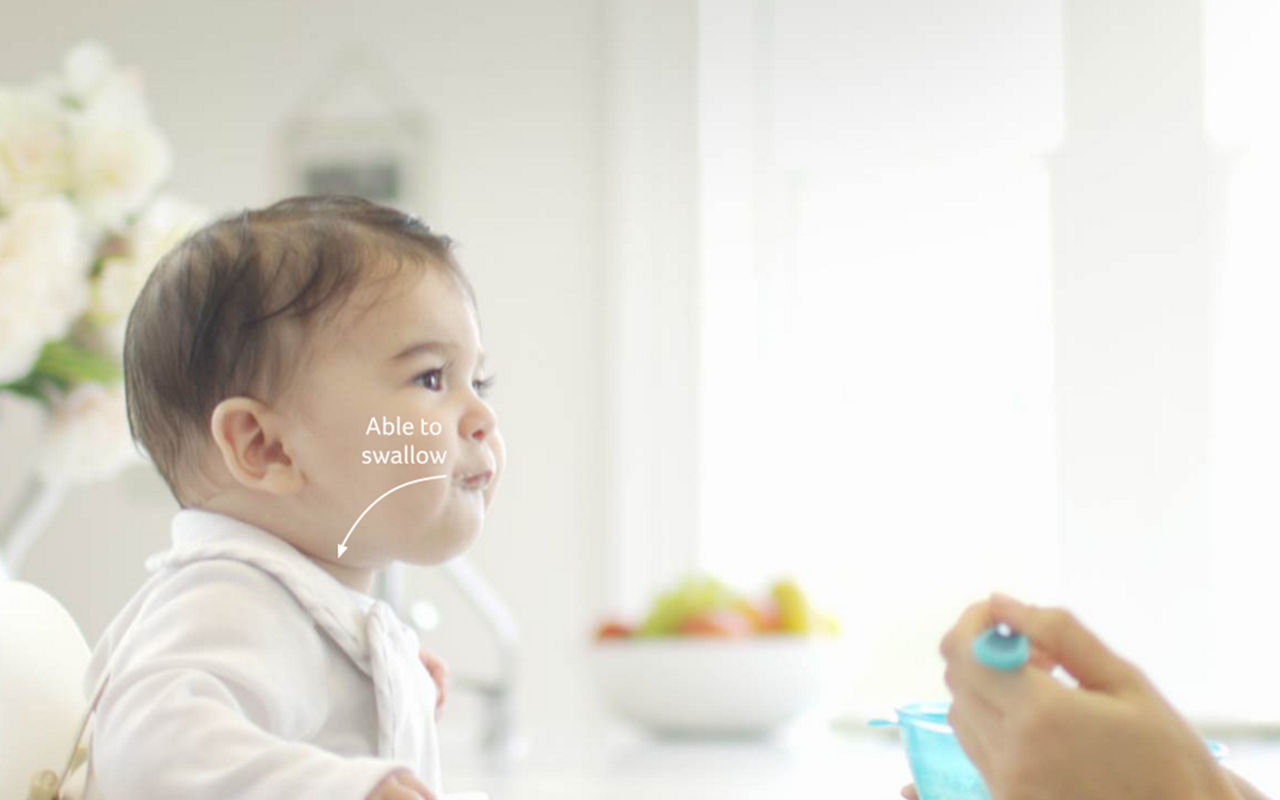 baby weaning able to swallow