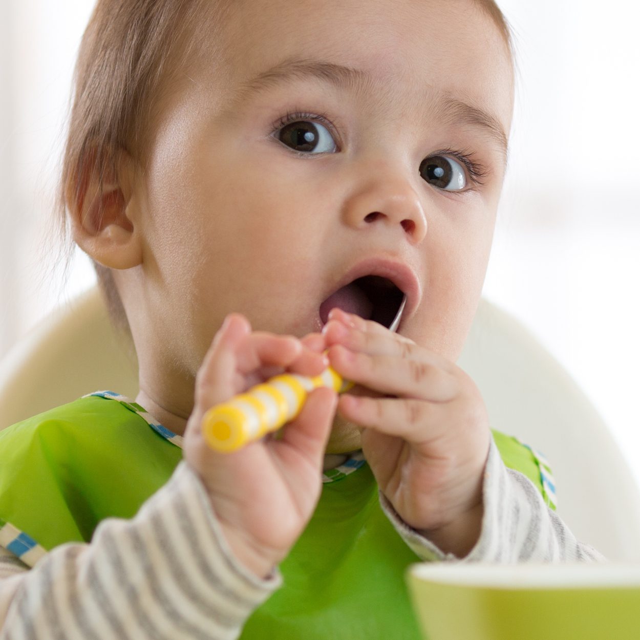 baby with spon