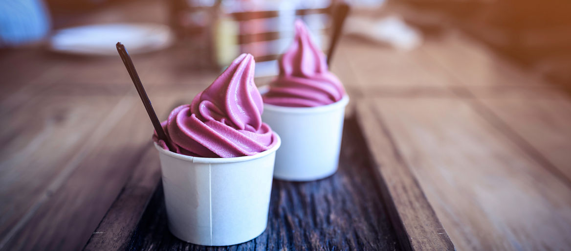 Ice cream on wood table background in restaurant.; Shutterstock ID 1657255627; Project Name: YoCream website; Job: ABM