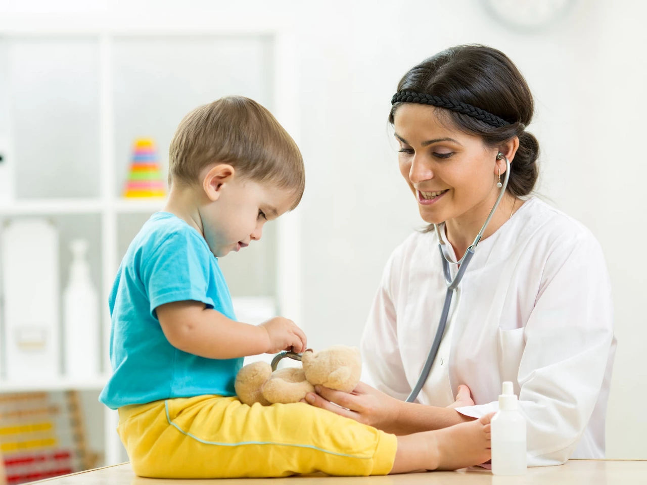 Toddler at GP appointment