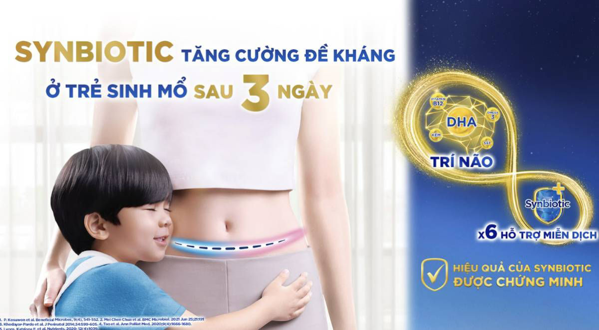 Dưỡng chất SYNBIOTIC tăng cường đề kháng cho trẻ sinh mổ.