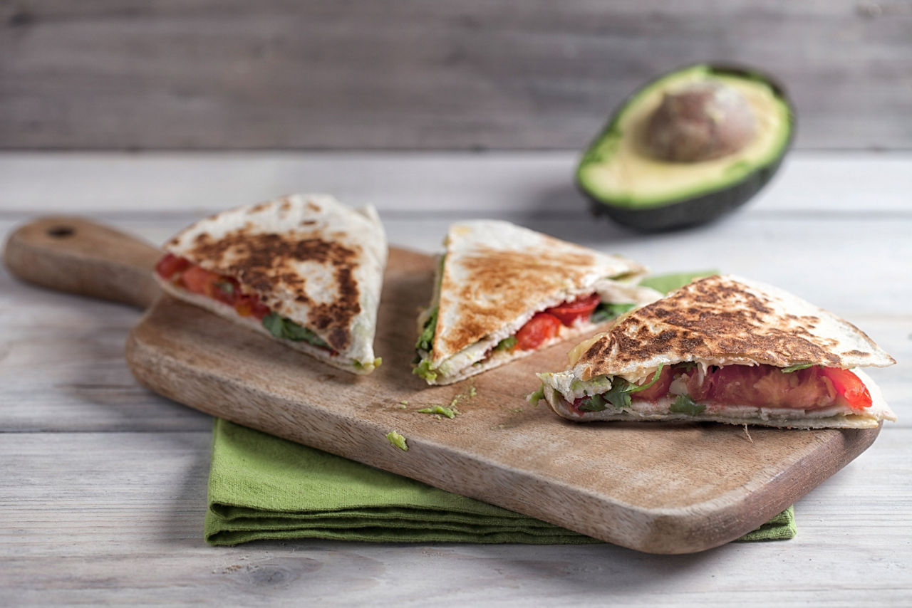 turkey and guacamole quesadillas