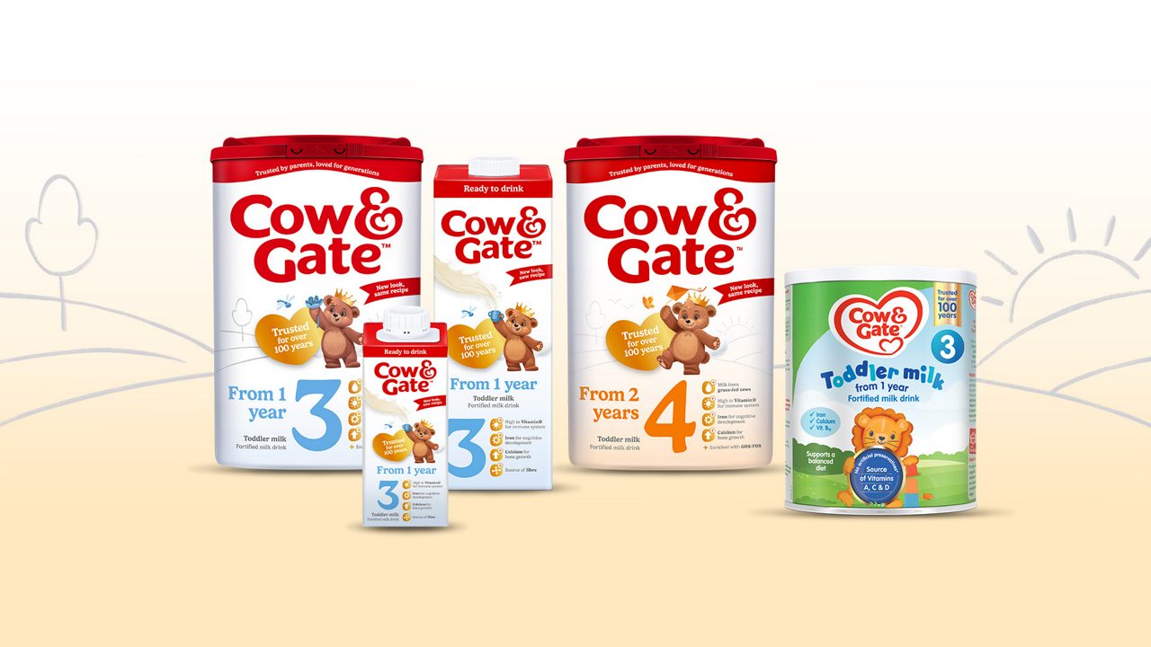cow gate toddler milk range of packs