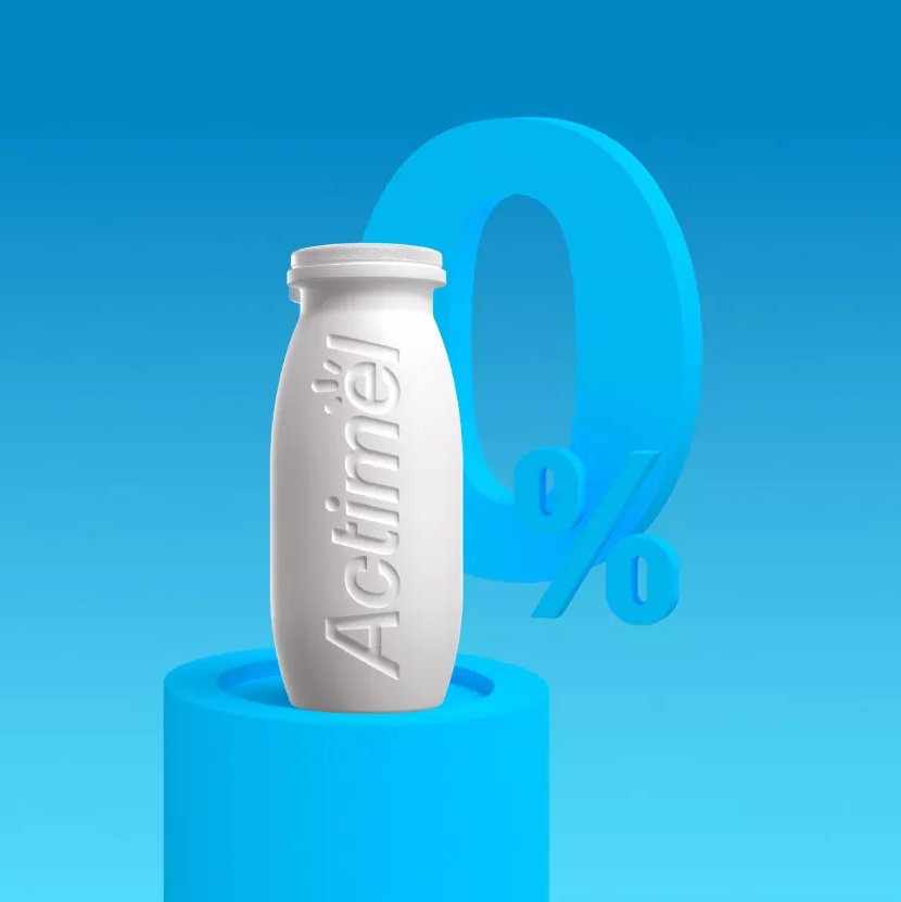 Actimel sticker 0%