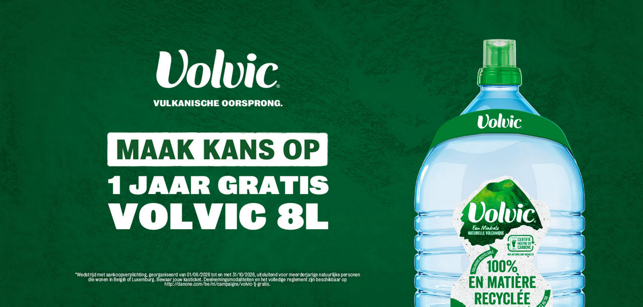 Volvic 1 jaar gratis hero