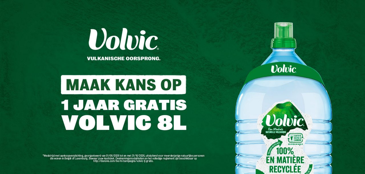 Volvic 1 jaar gratis hero
