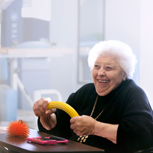 Wound care - Elderly woman exercizing