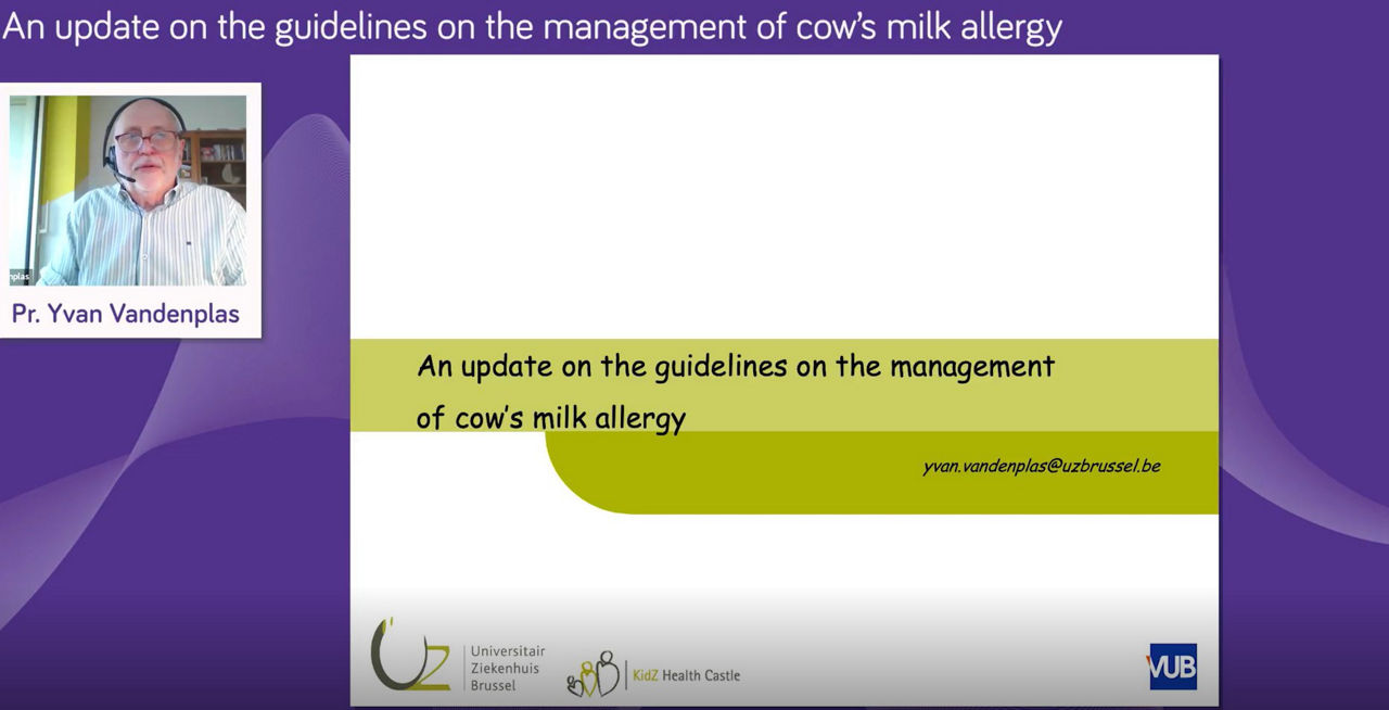 An update on the guidelines on the management of Cow's Milk Allergy - screenshot