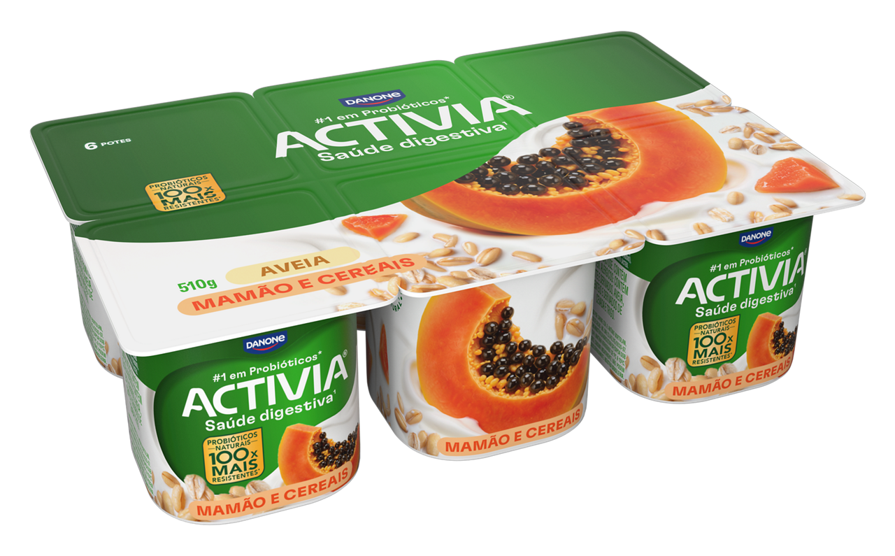 Activia mix sabor mamão, cereais e aveia