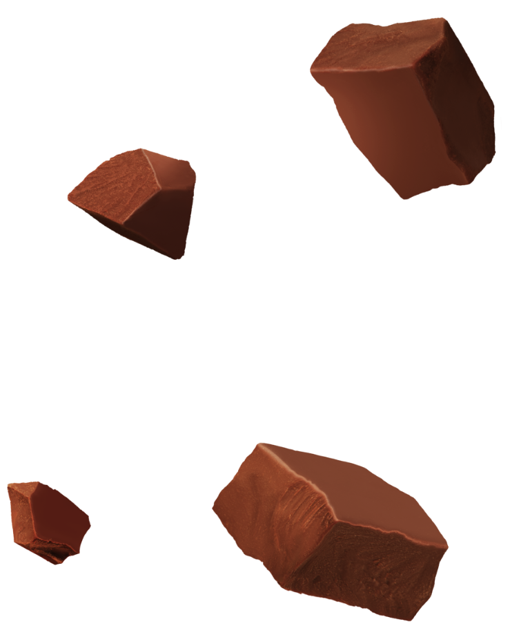 Floating chocolate chunks