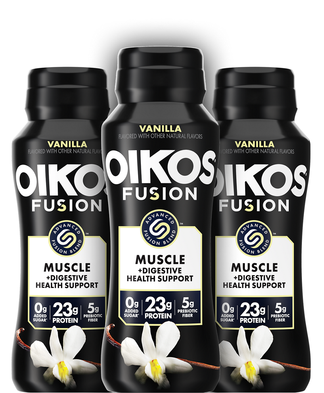 Front angle of Oikos Fusion Vanilla flavor drink